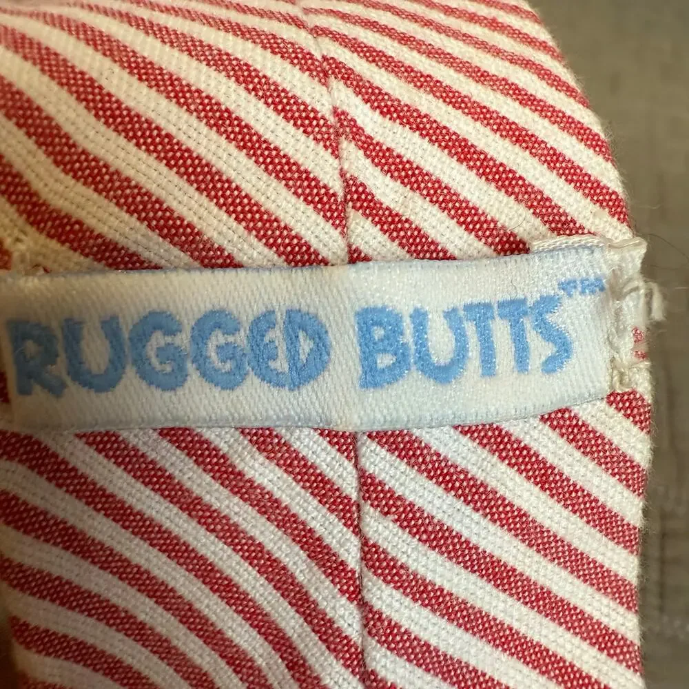 2 Red White Stripe Seersucker Ties Neck Bow Tie Brothers Set Lot Rugged Butts